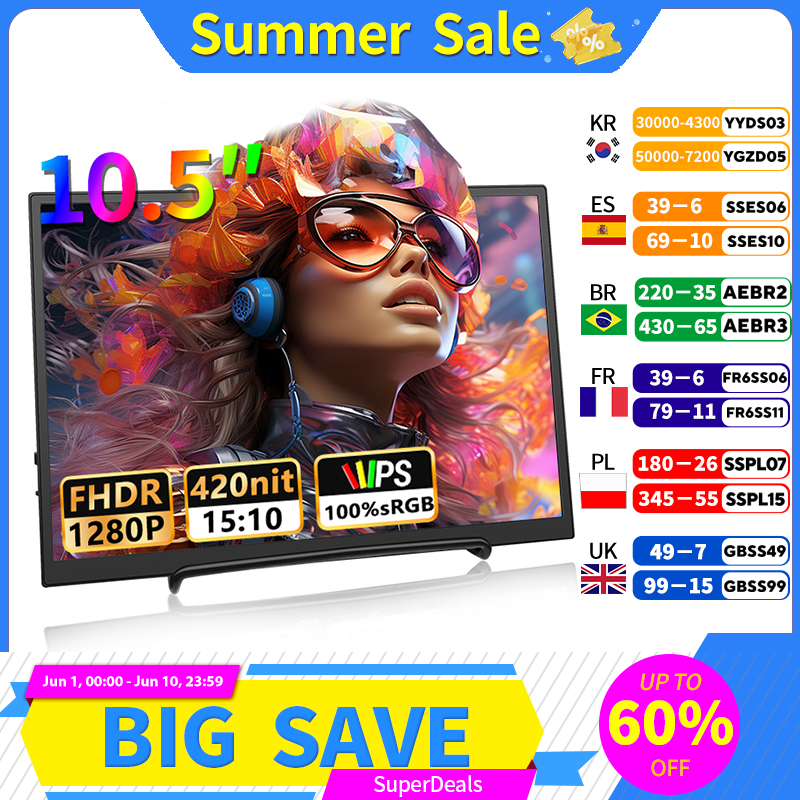 Board Game Journal - 10.5 inch Portable Monitor 1280P 100%SRGB