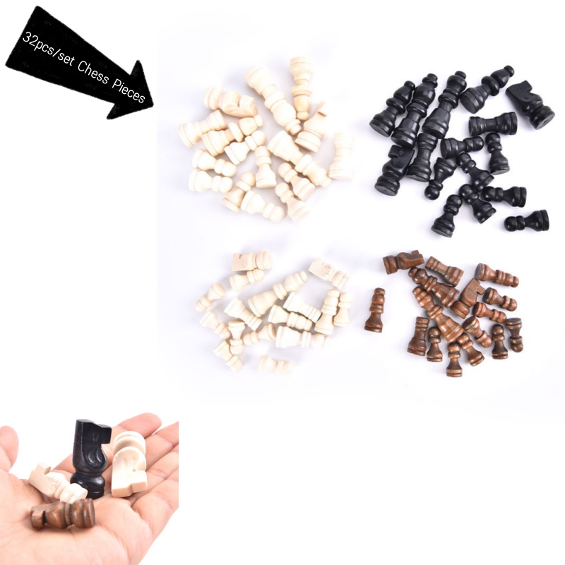 32pcs Wooden Chess Pieces Comp - Board Game Queen recensione e prezzo
