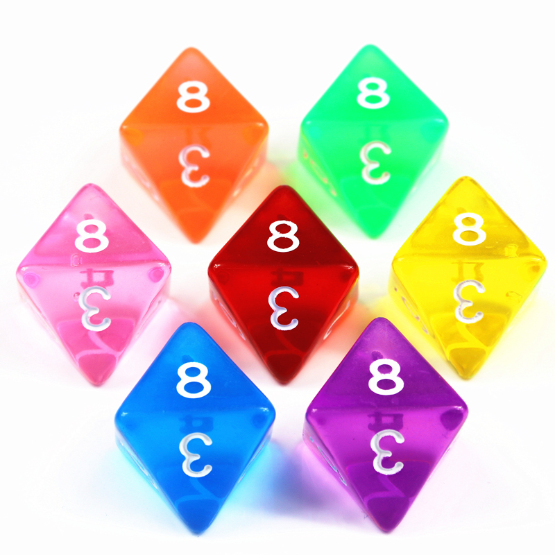 10Pcs D8 Transparent Color Dic - Board Game Digital recensione e prezzo