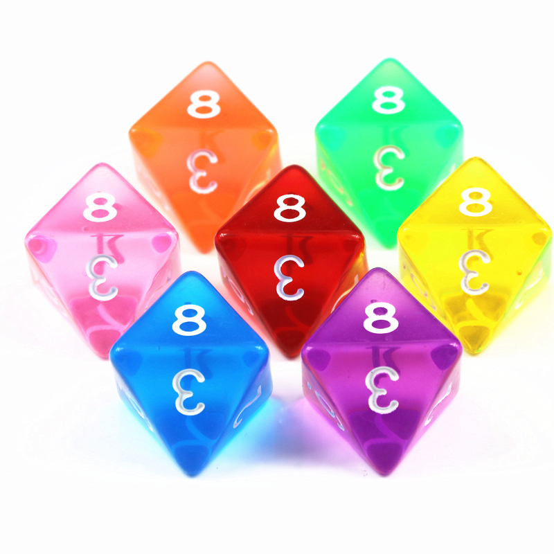 10Pcs D8 Transparent Color Dic - Board Game Digital recensione e prezzo